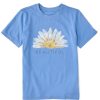 Kids Life is Good Graphic Tees | Kids Watercolor Beautiful Daisy Crusher Tee Cornflower Blue