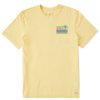 Men Life is Good Graphic Tees | Men'S Retro Beach Scene Short Sleeve Tee Sandy Yellow