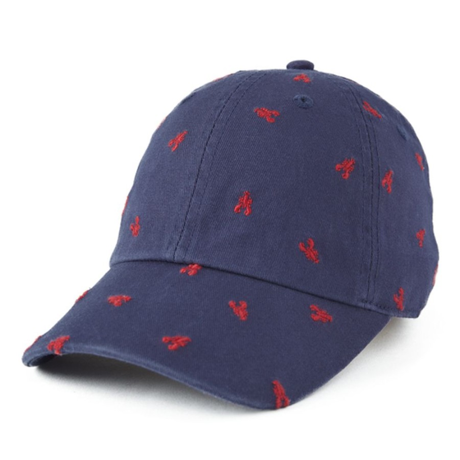 Women Life is Good Hats | Lobster Pattern Chill Cap Darkest Blue