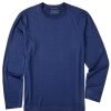 Men Life is Good Solid Tees | Men'S Solid Long Sleeve Active Tee Darkest Blue