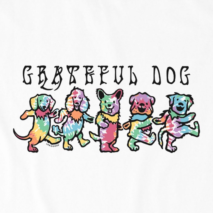 Men Life is Good Graphic Tees | Men'S Grateful Dancing Dogs Short Sleeve Tee Cloud White