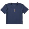 Women Life is Good Boxy Tees | Women'S Iced Coffee Boxy Crusher Tee Darkest Blue