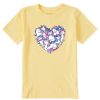 Kids Life is Good Graphic Tees | Kids Tie Dye Heart Of Unicorns Crusher Tee Sandy Yellow