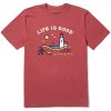 Men Life is Good Graphic Tees | Men'S Jake And Rocket Lighthouse Walk Short Sleeve Tee Faded Red