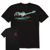 Men Life is Good Graphic Tees | Men'S Play Outside Guitar Landscape Short Sleeve Tee Jet Black