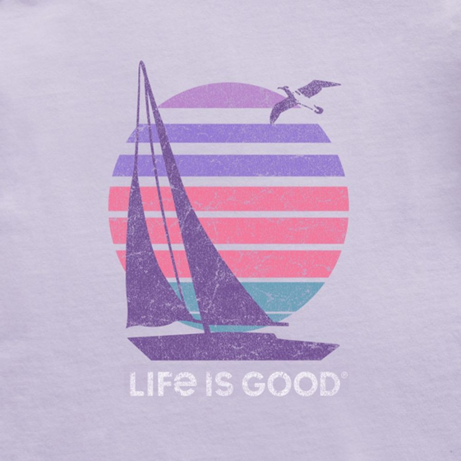 Women Life is Good Graphic Tees | Women'S Seas The Day Long Sleeve Crusher-Lite Tee Lilac Purple