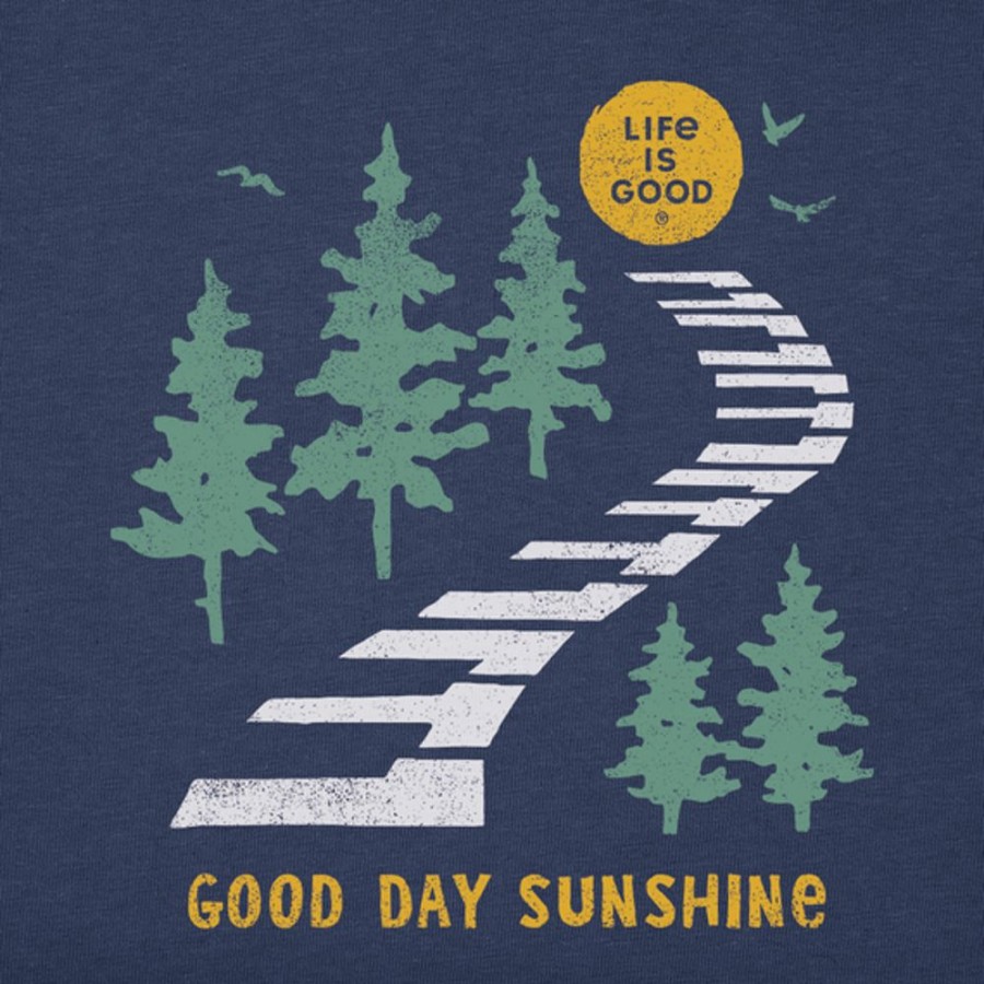 Men Life is Good Graphic Tees | Men'S Good Day Sunshine Piano Path Short Sleeve Tee Darkest Blue