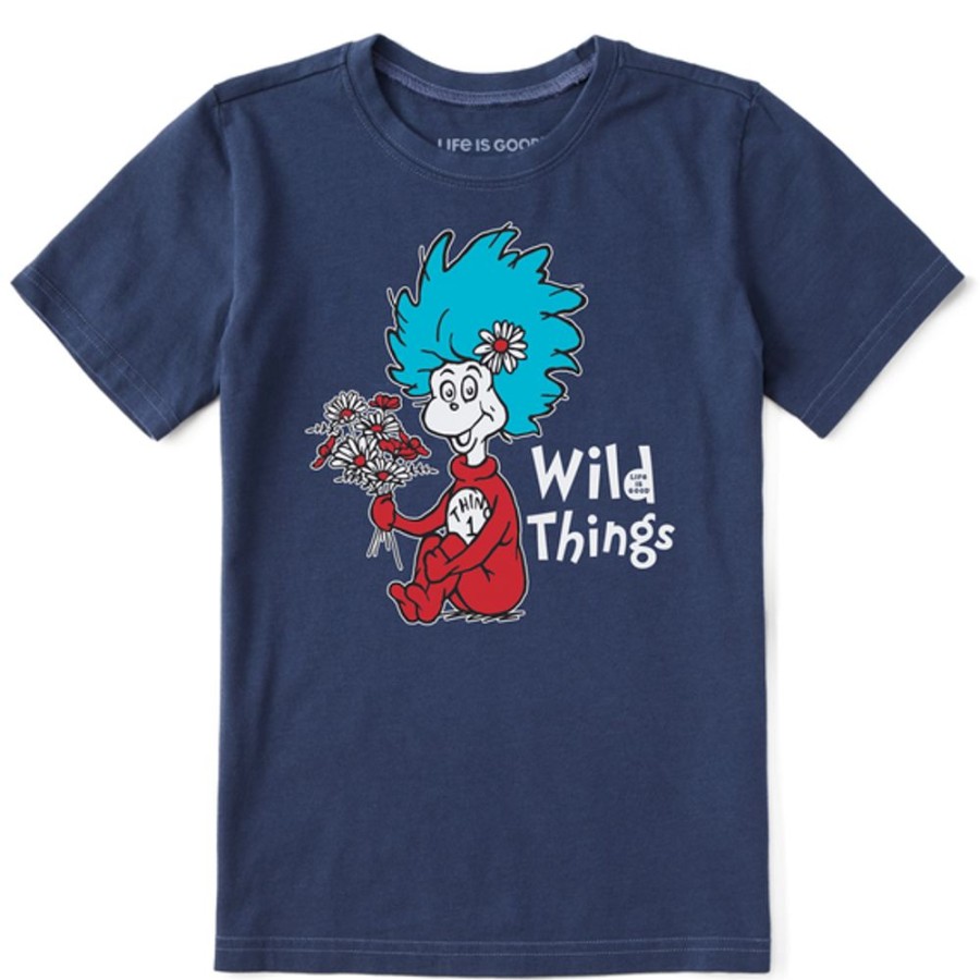 Kids Life is Good Graphic Tees | Kids Cat In The Hat Wild Things Crusher Tee Darkest Blue