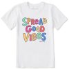 Kids Life is Good Graphic Tees | Kids Wordsmith Spread Good Vibes Crusher Tee Cloud White