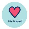 Home Life is Good Stickers & Magnets | Heart Vintage 4" Circle Sticker Bermuda Blue