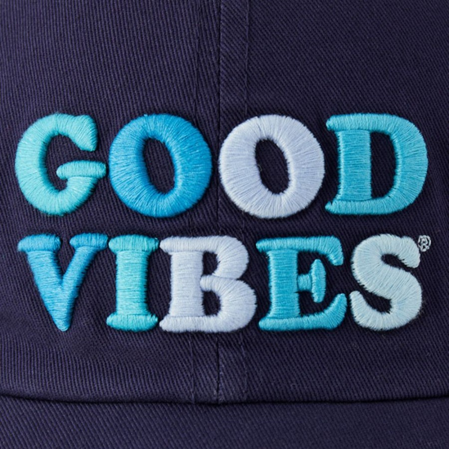 Women Life is Good Hats | Good Vibes Chill Cap Darkest Blue