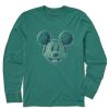 Kids Life is Good Graphic Tees | Kids Sparkle Steamboat Willie Long Sleeve Crusher Tee Spruce Green