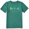 Kids Life is Good Graphic Tees | Kids Fineline 3 Clovers Crusher Tee Spruce Green