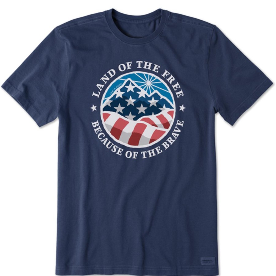 Men Life is Good Graphic Tees | Men'S Land Of The Free Americana Coin Short Sleeve Tee Darkest Blue