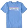 Kids Life is Good Graphic Tees | Kids Clean Daisy Stripes Crusher Tee Cornflower Blue