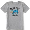 Kids Life is Good Graphic Tees | Kids Tie Dye Chill Out Sloth Crusher Tee Heather Gray