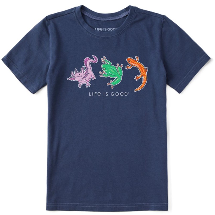 Kids Life is Good Graphic Tees | Kids Realaxed Amphibious Trio Crusher Tee Darkest Blue