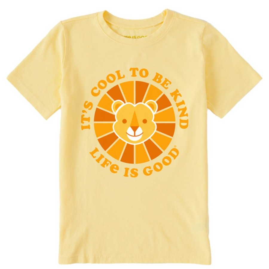 Kids Life is Good Graphic Tees | Kids Clean It'S Cool To Be Kind Lion Crusher Tee Sandy Yellow