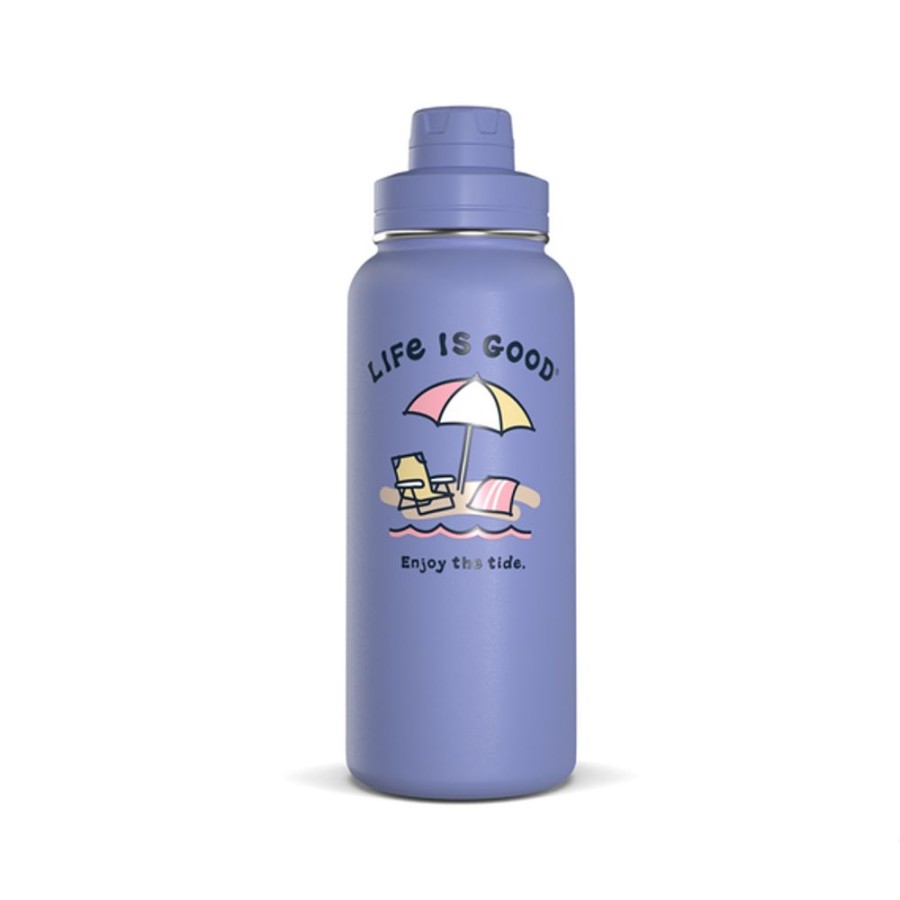 Home Hydrapeak Mugs | Enjoy The Tide 32Oz Stainless Steel Water Bottle Iris