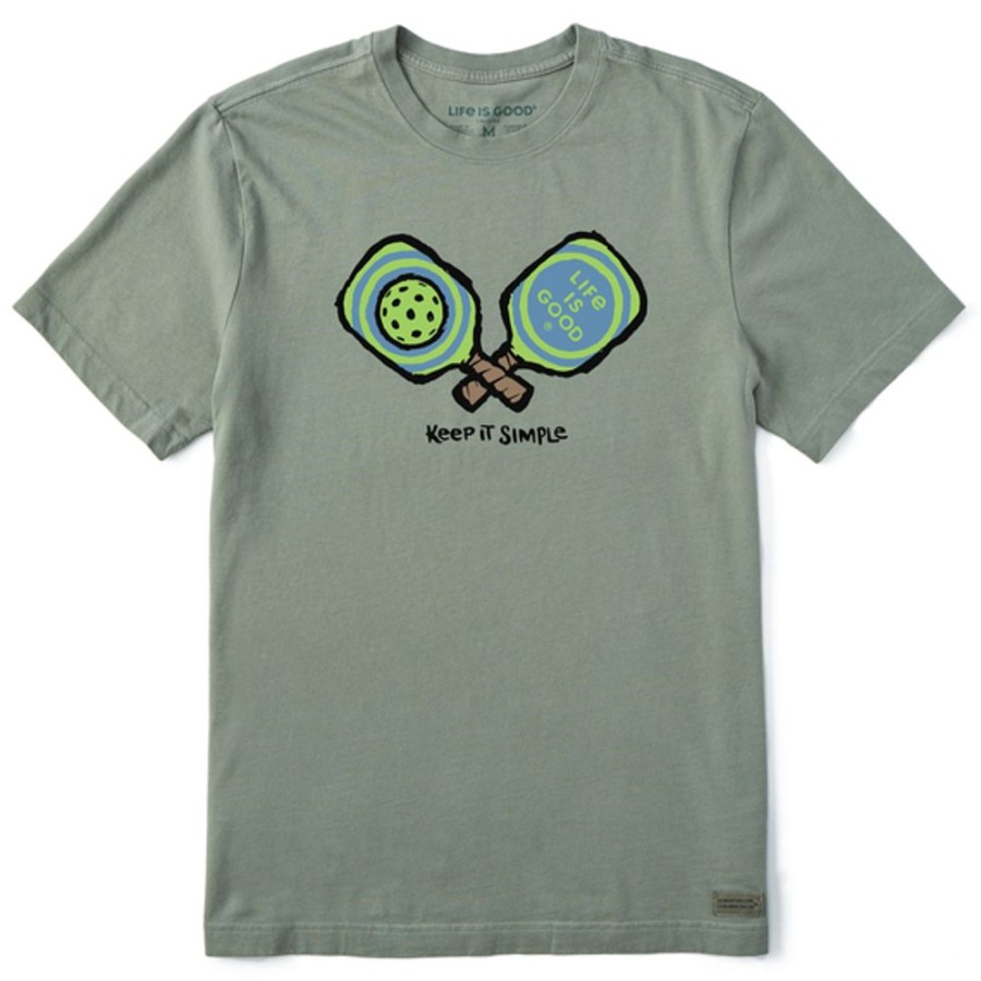 Home Life is Good Pickleball | Men'S Keep It Simple Pickleball Short Sleeve Tee Moss Green