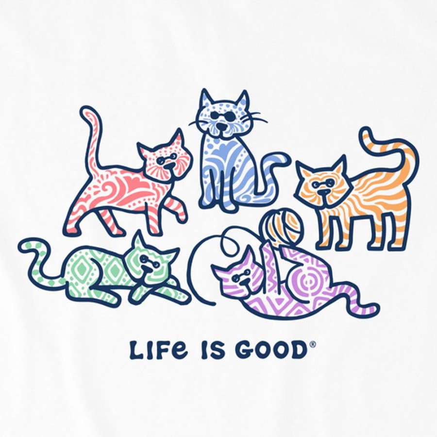 Kids Life is Good Graphic Tees | Kids Vintage Al'S W Patterns Crusher Tee Cloud White