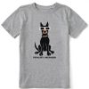 Kids Life is Good Graphic Tees | Kids Clean Totality Prepared Solar Dog Crusher Tee Heather Gray