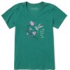 Women Life is Good Graphic Tees | Women'S Hummingbird Brave Wings Crusher Vee Spruce Green