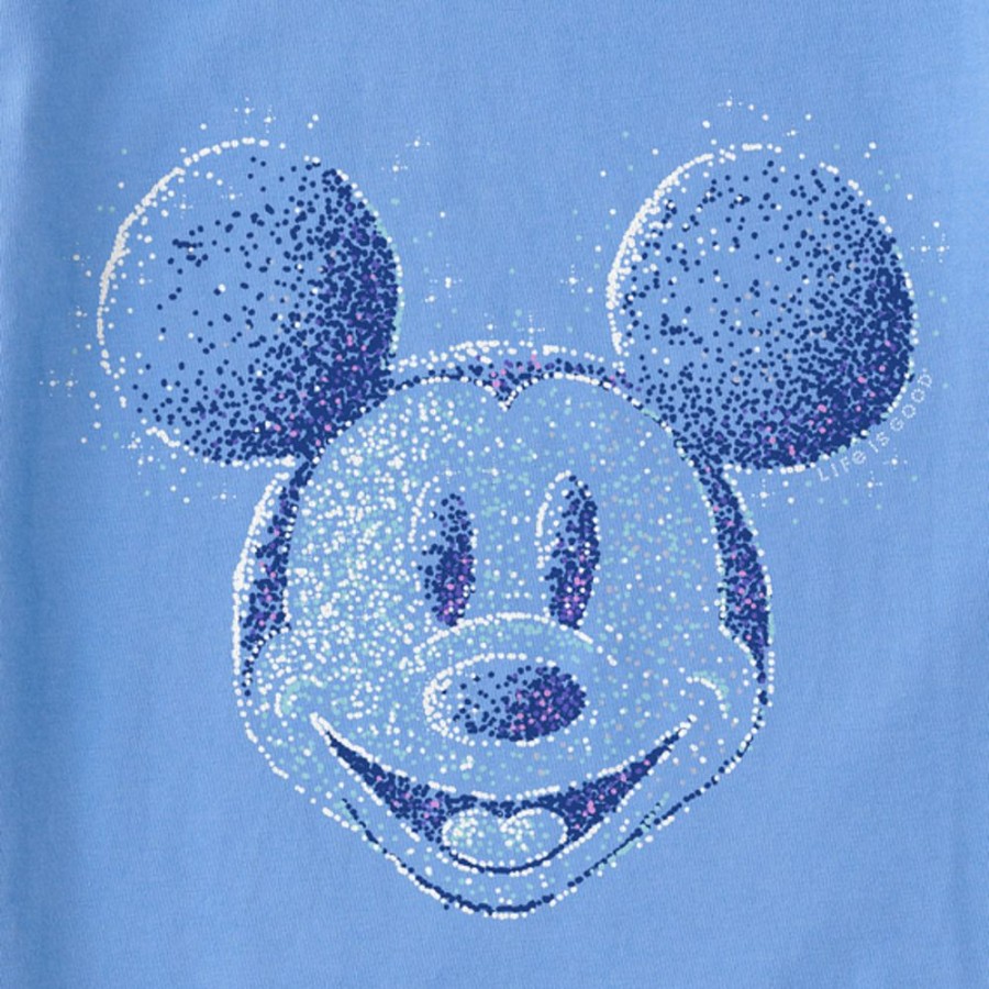 Women Life is Good Sweatshirts & Hoodies | Women'S Sparkle Steamboat Willie Simply True Fleece Crew Cornflower Blue