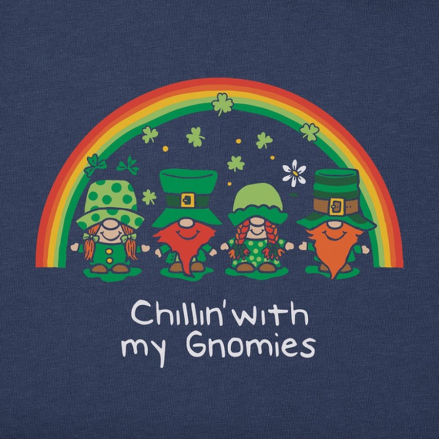 Kids Life is Good Graphic Tees | Kids Leprechaun Rainbow Gnomes Crusher Tee Darkest Blue