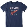 Kids Life is Good Graphic Tees | Kids Explore Saturn Crusher Tee Darkest Blue