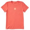 Women Life is Good Graphic Tees | Women'S Clean Daisy Crusher Tee Mango Orange