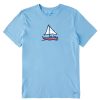 Men Life is Good Graphic Tees | Men'S Sailboat Jake Crusher-Lite Tee Cool Blue