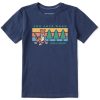 Kids Life is Good Graphic Tees | Kids Clean 100 Aker Wood Tiger Stripes Crusher Tee Darkest Blue