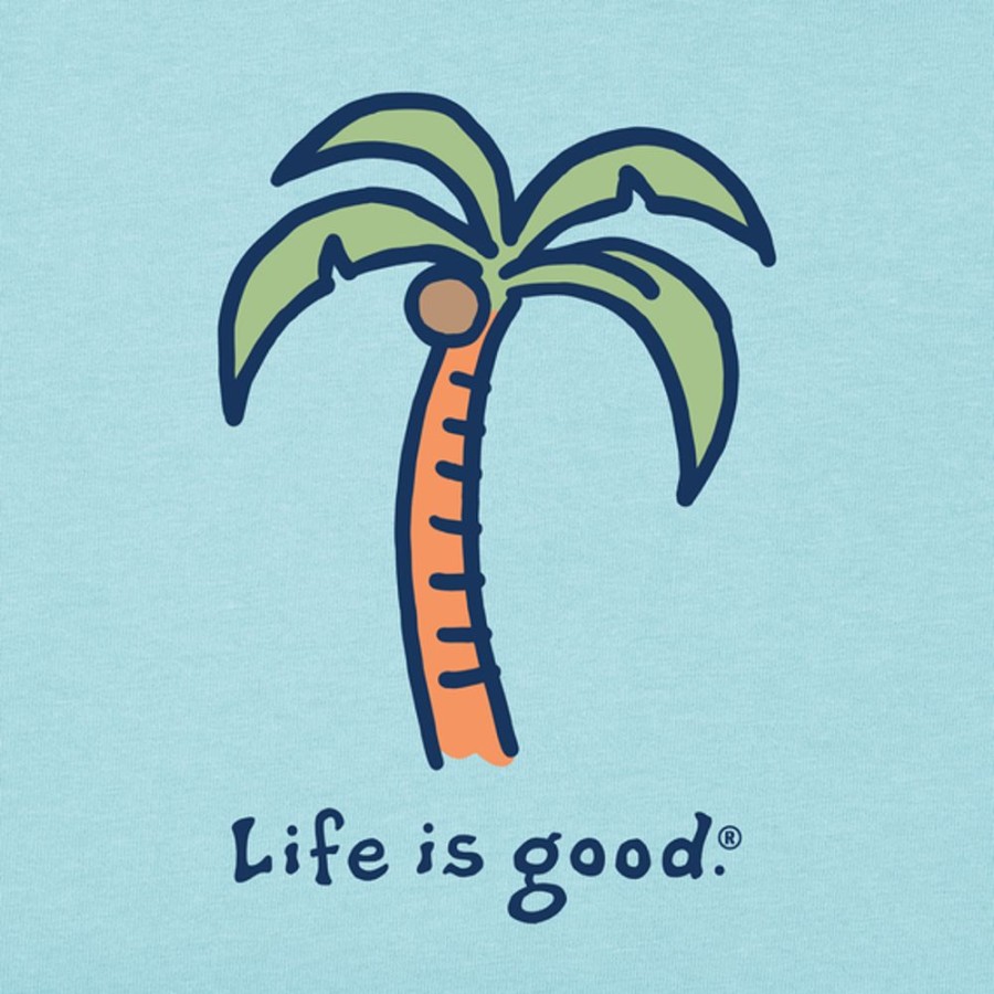 Men Life is Good Sweatshirts & Hoodies | Men'S Palm Tree Simply True Fleece Hoodie Beach Blue