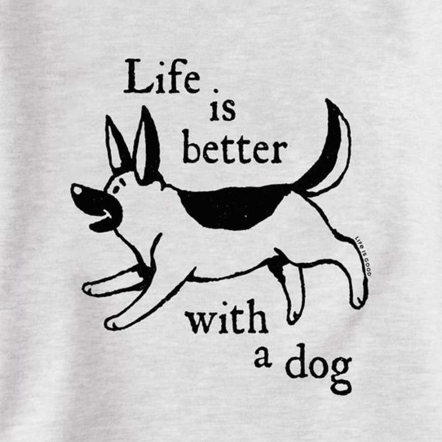 Women Life is Good Sweatshirts & Hoodies | Women'S Life Is Better With A Dog German Shepherd Simply True Crew Light Heather Gray