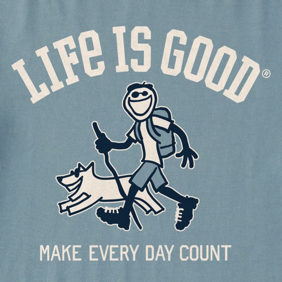 Men Life is Good Sweatshirts & Hoodies | Men'S Vintage Jake & Rocket Walk Medc Simply True Fleece Hoodie Smoky Blue