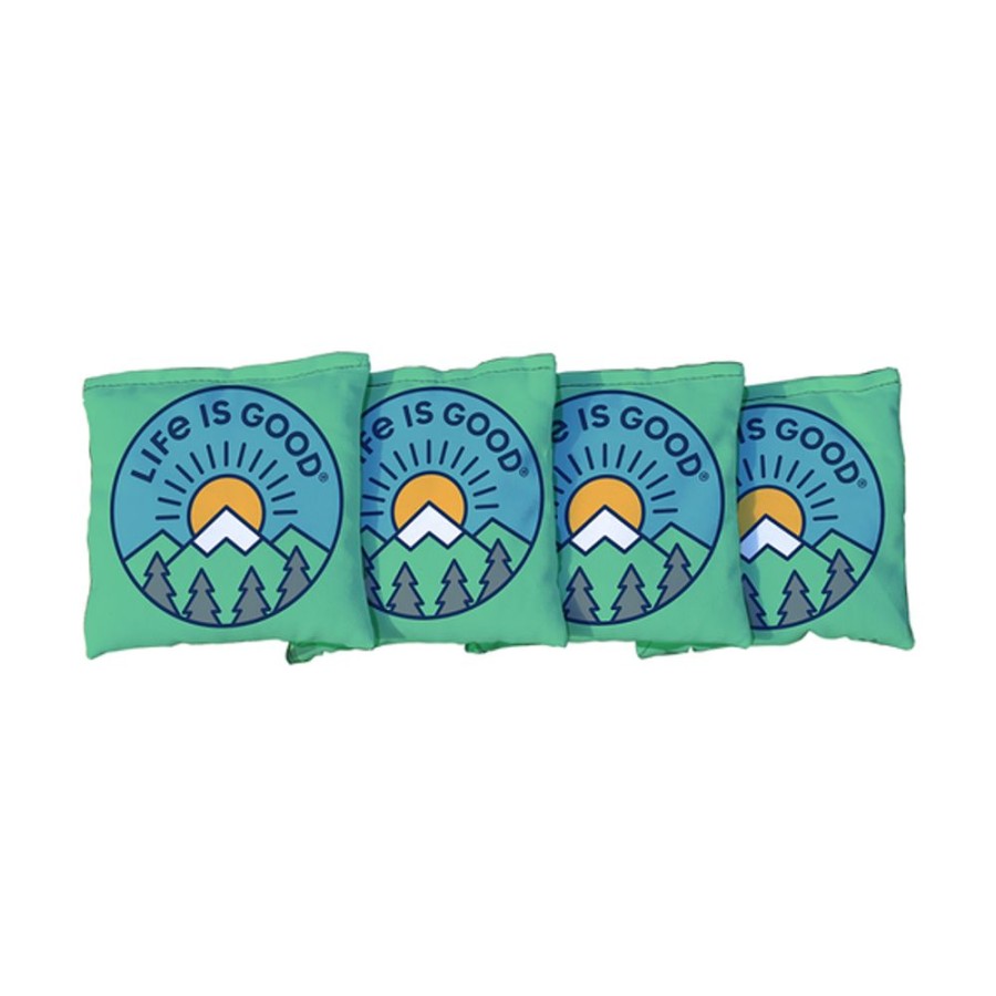 Home Victory Tailgate Beach Gear | Lig Mountain Sunrise Cornhole Corn Filled Bags Spearmint Green