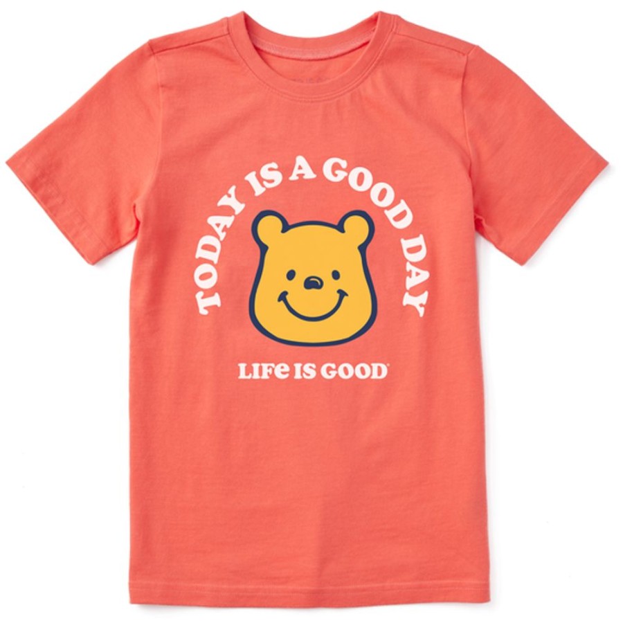 Kids Life is Good Graphic Tees | Kids Vintage Today Is A Good Day Winnie Crusher Tee Mango Orange