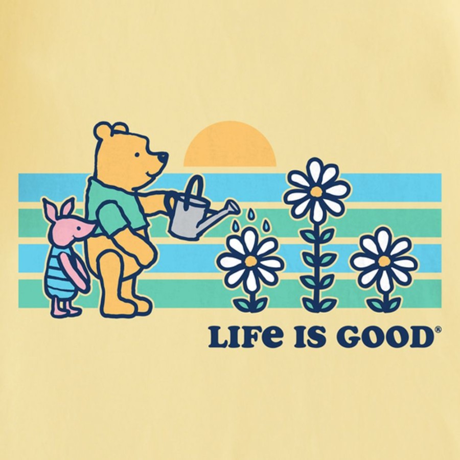 Kids Life is Good Graphic Tees | Kids Vintage Winnie & P Flowers Crusher Tee Sandy Yellow