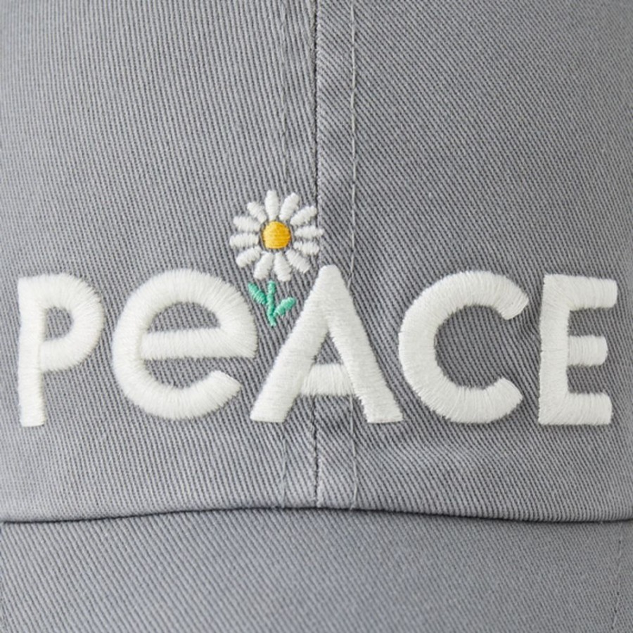 Women Life is Good Hats | Peace Daisies Chill Cap Slate Gray