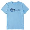 Men Life is Good Graphic Tees | Men'S Pine Guitarscape Short Sleeve Tee Cool Blue