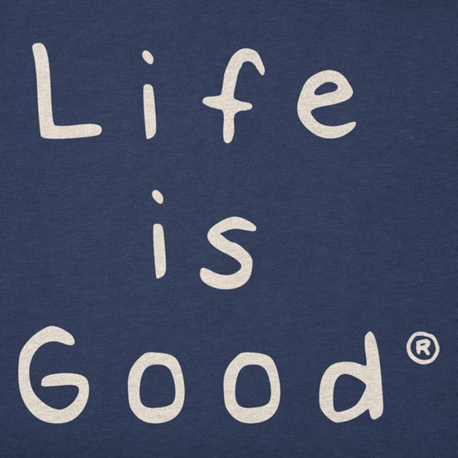 Women Life is Good Sweatshirts & Hoodies | Women'S Quirky Stacked Lig Simply True Fleece Crew Darkest Blue