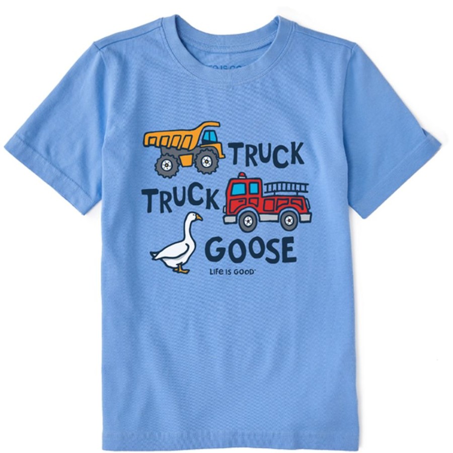 Kids Life is Good Graphic Tees | Kids Truck Truck Goose Crusher Tee Cornflower Blue