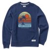 Men Life is Good Sweatshirts & Hoodies | Men'S San Diego Arched Palm And Sun Simply True Fleece Crew Darkest Blue