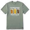 Men Life is Good Graphic Tees | Men'S Diversified Portfolio Beer Short Sleeve Tee Moss Green