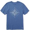 Men Life is Good Graphic Tees | Men'S Tribal Compass Crusher Tee Vintage Blue