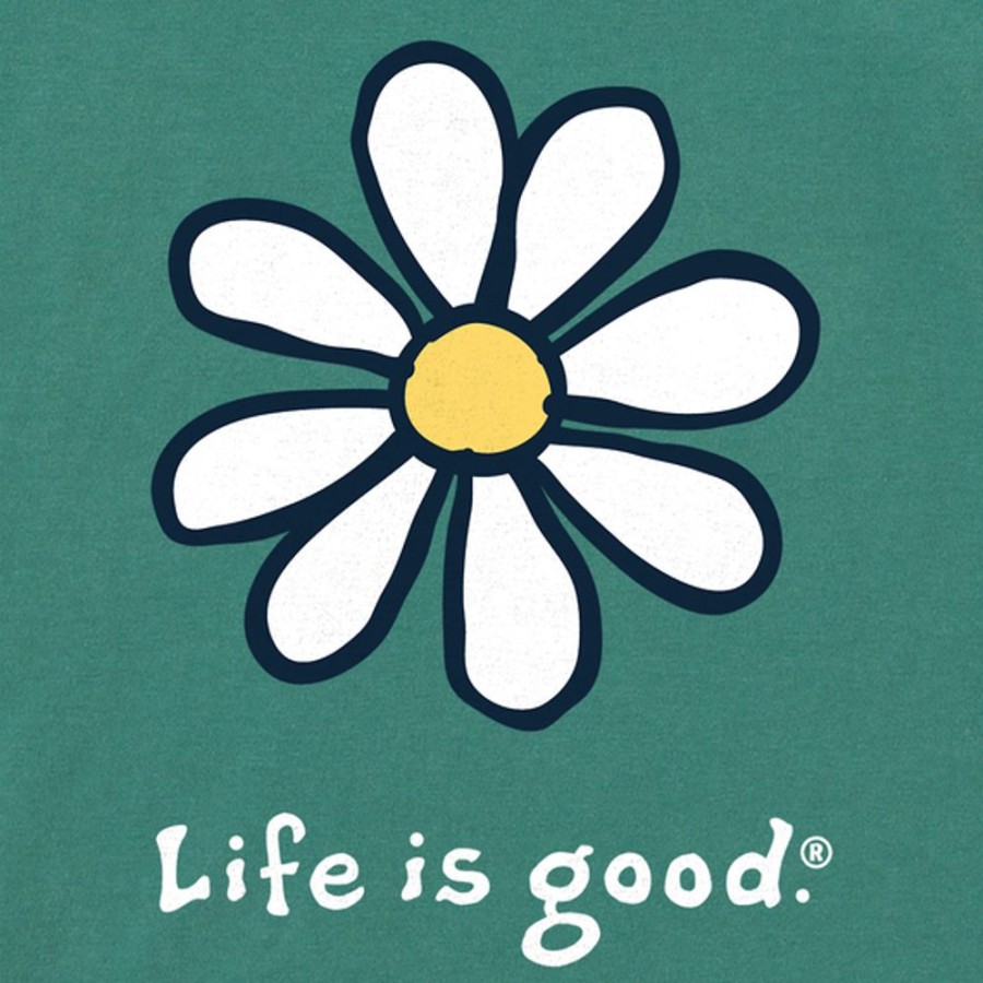 Women Life is Good Boxy Tees | Women'S Lig Daisy Boxy Crusher Tee Spruce Green