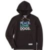 Women Life is Good Sweatshirts & Hoodies | Women'S Peace Love Dogs Simply True Fleece Hoodie Jet Black