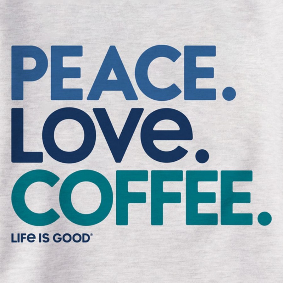 Women Life is Good Sweatshirts & Hoodies | Women'S Peace Love Coffee Simply True Fleece Crew Light Heather Gray