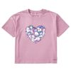 Women Life is Good Boxy Tees | Women'S Tie Dye Heart Of Unicorns Boxy Crusher Tee Violet Purple